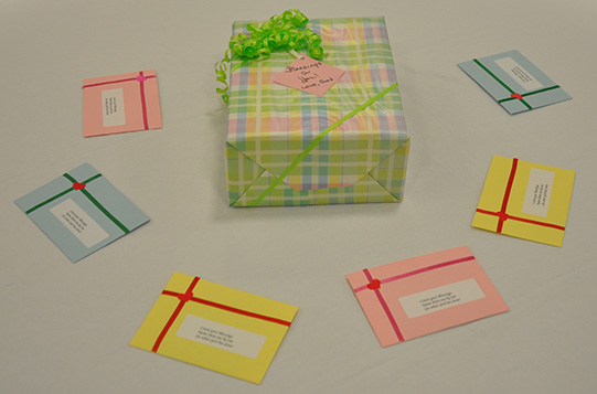 The Apple River Conference provided the table decorations, which invited people to share their blessings.