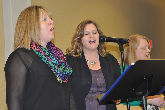 Mood Swing, three Lutheran women, provided the Friday evening program.